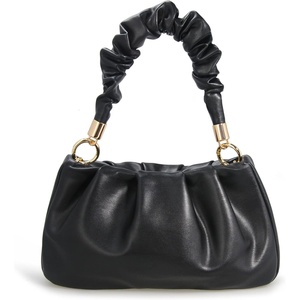 image:imageCloud Pouch Bag Women Shoulder Handbag Soft Vegan Leather Vintage Hobo Chain Cross body BagBlack