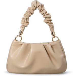image:imageCloud Pouch Bag Women Shoulder Handbag Soft Vegan Leather Vintage Hobo Chain Cross body BagNude
