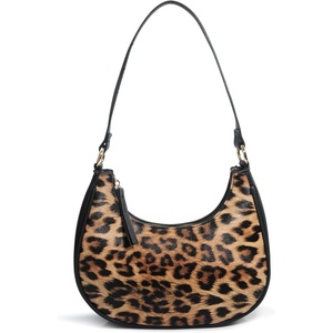 image:imageCrescent Shoulder Bag for Women Leopard Print Vegan Leather Crossbody with Chain Strap Underarm PurseLeopard Printbrown