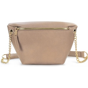 image:imageFanny Pack for Women Vegan Leather Cross body Chain Belt Purse Chest Bag Bum Hip Waist Pack for Travel Outdoor Hiking Nude