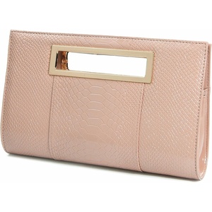 image:imageHOXIS Classic Crocodile Pattern Faux Leather Metal Grip Cut it out Clutch with Chain Shoulder Strap Womens Handbag  Crocodile Pattern Faux Leather Metal Grip Cut it out with Shoulder StrapNudepink