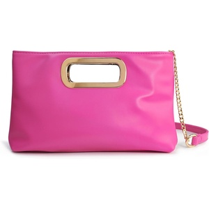 image:imageHOXIS Clutch Handbags for Women Cut Out Evening Bag Shoulder Crossbody Purse with Gold ChainHot Pink