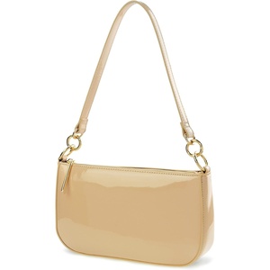 image:imageHOXIS Glossy Faux Patent Leather Women Shoulder Bag Shiny Clutch Crossbody Bag 90s PurseNude
