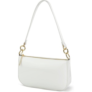image:imageHOXIS Glossy Faux Patent Leather Women Shoulder Bag Shiny Clutch Crossbody Bag 90s PurseWhite