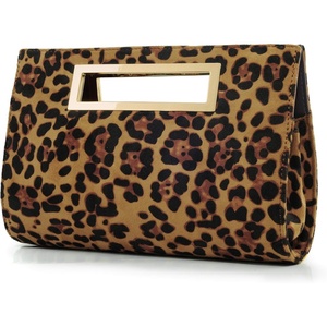 image:imageHOXIS Leopard Print Metal Grip Cut it out Clutch with Chain Shoulder Strap Womens Handbag