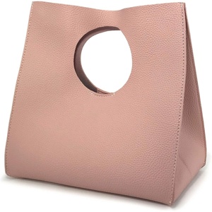 image:imageHOXIS Vintage Minimalist Style Soft Pu Leather Handbag Clutch Small TotePink