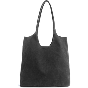 image:imageSoft Faux Suede Tote Bag for Women  Magnetic Closure Hobo Handbag Casual Vegan Leather PurseBlack