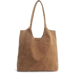 image:imageSoft Faux Suede Tote Bag for Women  Magnetic Closure Hobo Handbag Casual Vegan Leather PurseTan