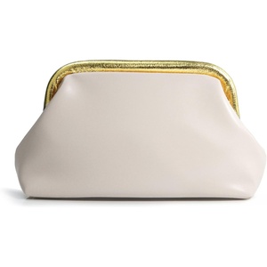 image:imageWomens Evening Clutch Purse with Detachable Chain Strap Soft Faux Leather Shoulder Bag for Evening PartyWeddingNight OutIvory