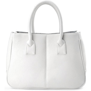 image:imageHOXIS Classical Office Lady Minimalist Pebbled Faux Leather Handbag ToteMagnetic Snap PurseWhite