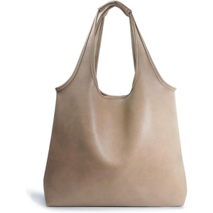 image:imageHOXIS Womens Hobo Bag Soft Vegan Leather Tote Oversized Slouchy Handbag for ShoppingWeekenderWorkNude