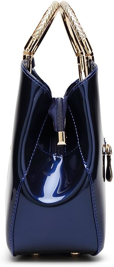 image:imageHOXIS Charm Glossy Metal Grip Structured Shoulder Handbag Women SatchelCream