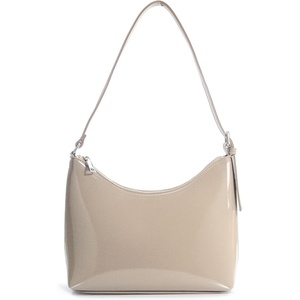 image:imageHOXIS Minimalist Faux Patent Leather Shoulder Bag Shiny Women Purse Y2K StyleNude