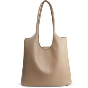 image:imageSoft Vegan Leather Tote Bag for Women Hobo Handbag Purse for Travel and EverydayNude