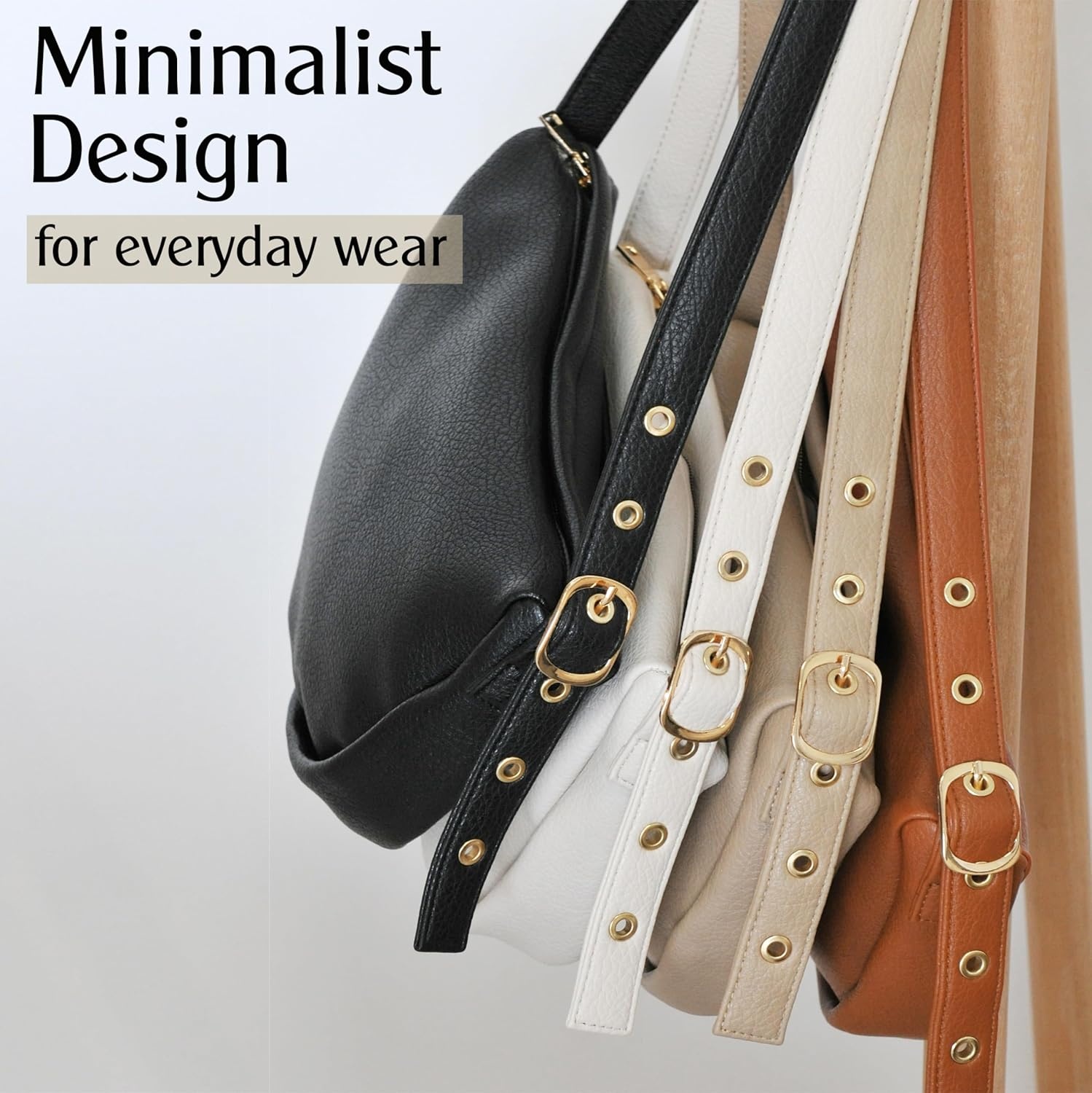 image:imageCrescent Crossbody Bag Hobo Sling Bag Women Vegan Leather Shoulder Handbag with Adjustable Strap Nude
